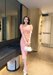 Slimfit Puff Sleeves Cocktail Midi Dress