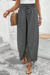 Slit Printed Wide leg Pants
