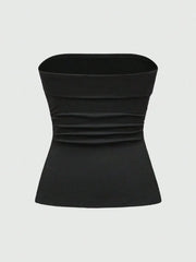 Slit Ruched Tube Top