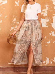 Slit Tiered Maxi Skirt