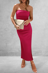 Slit Tube Midi Dress Cerise / S