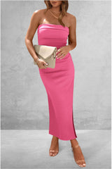 Slit Tube Midi Dress Deep Rose / S