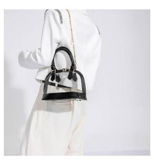 Small Dome Transparent Double Handle Chain Bag