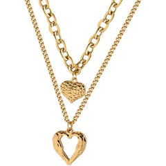Small Uneven Folds 2-Love Necklace: High-End, Non-Fading Party Accessories N1506