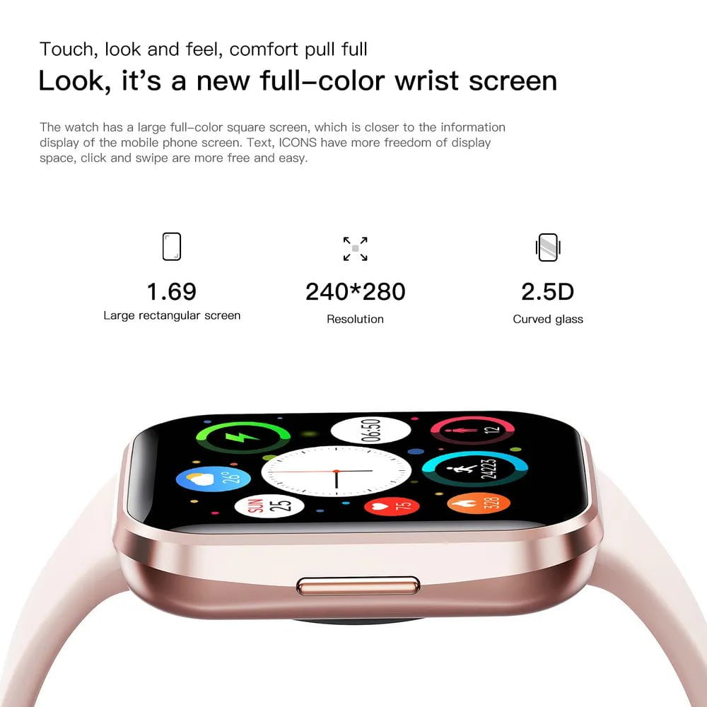 Smart Band Watch: Women and Men Smartwatch, Blood Oxygen, Heart Rate, Waterproof, Connected Fitness Tracker Bracelet