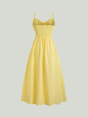 Smocked Back Slit Cami Dress