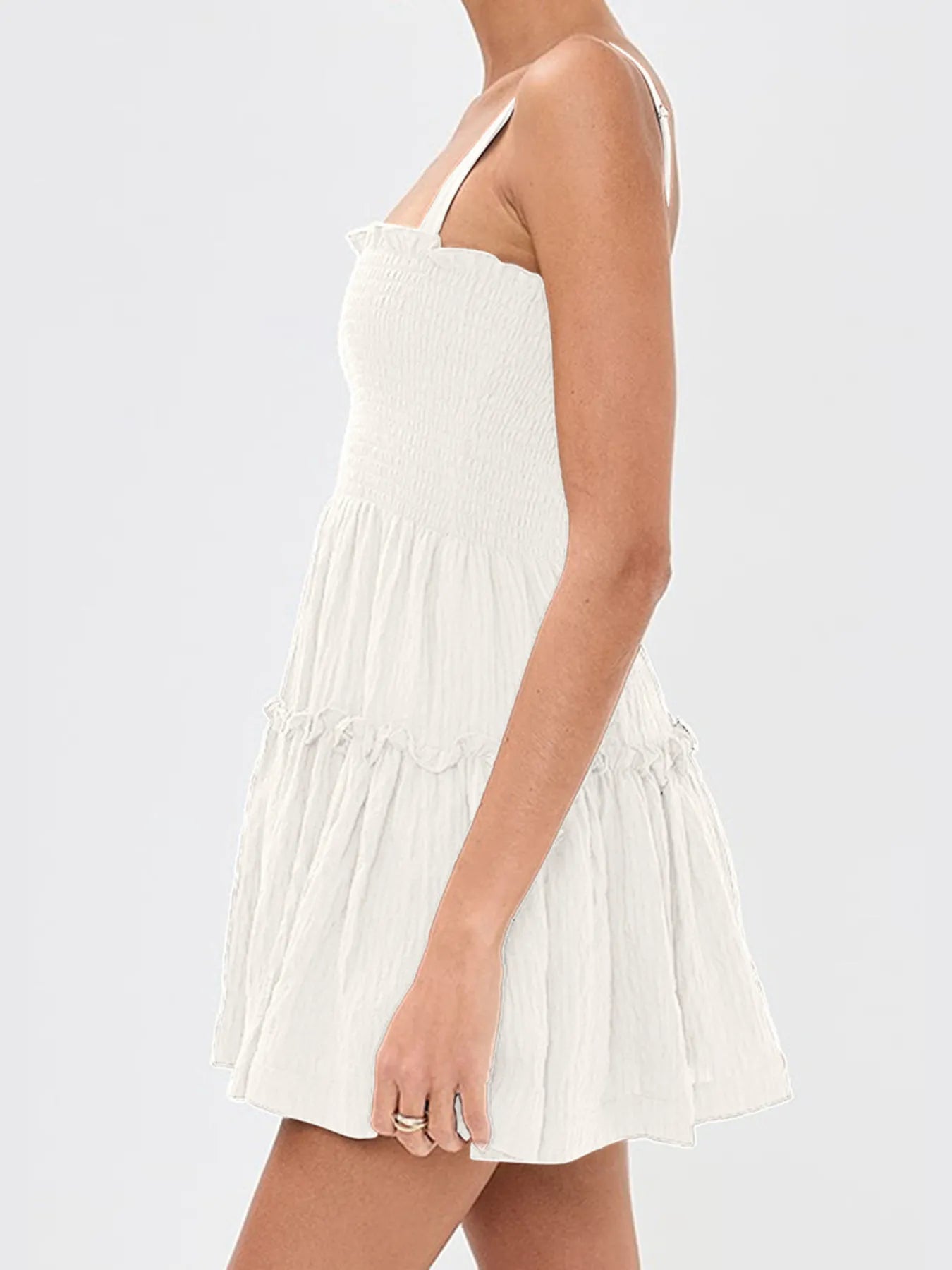 Smocked Frill Cami Mini Dress