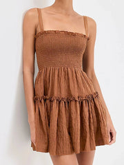 Smocked Frill Cami Mini Dress