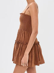 Smocked Frill Cami Mini Dress