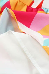 Smocked Printed Puff Sleeve Mini Dress