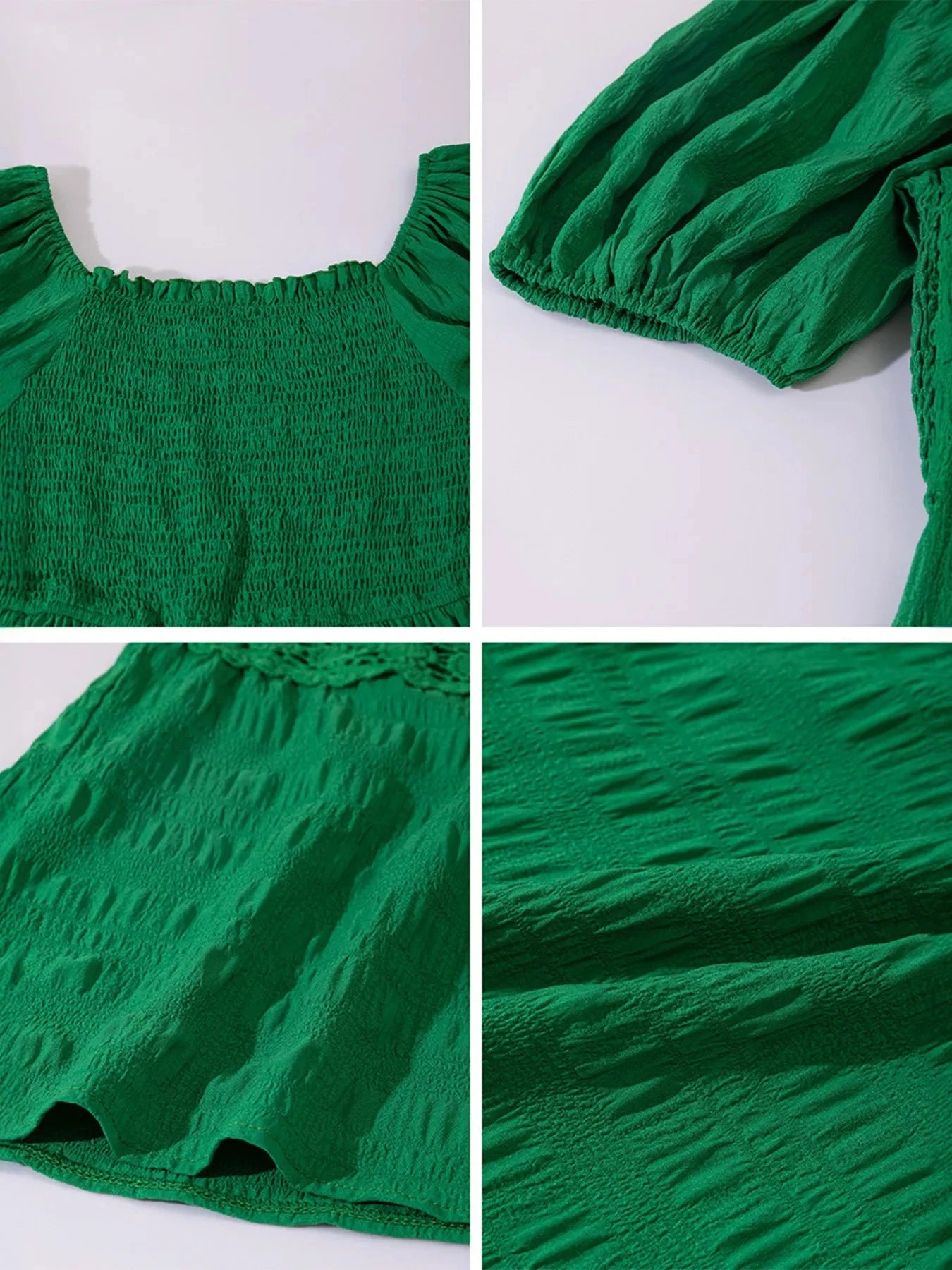 Smocked Puff Sleeve Tiered Dress