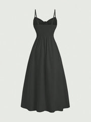 Smocked Tied Front Cami Dress