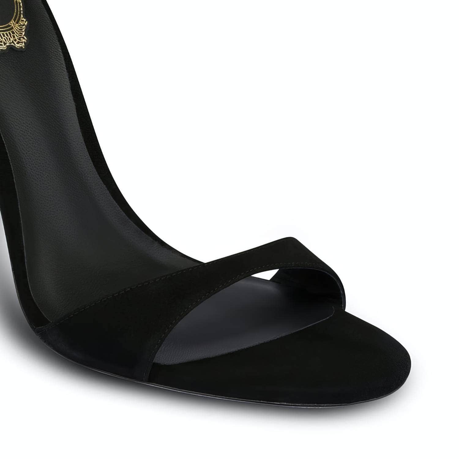 Snake Strapped Oval Toe Thin Heels