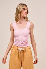 SO ME Two Tone Floral Seamless Tank Top 2TONE BLUSH / S