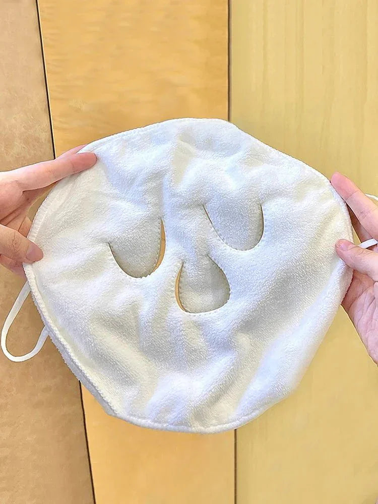 Soft skin-friendly towel with hanging ear, steam heating, hot/cold compress