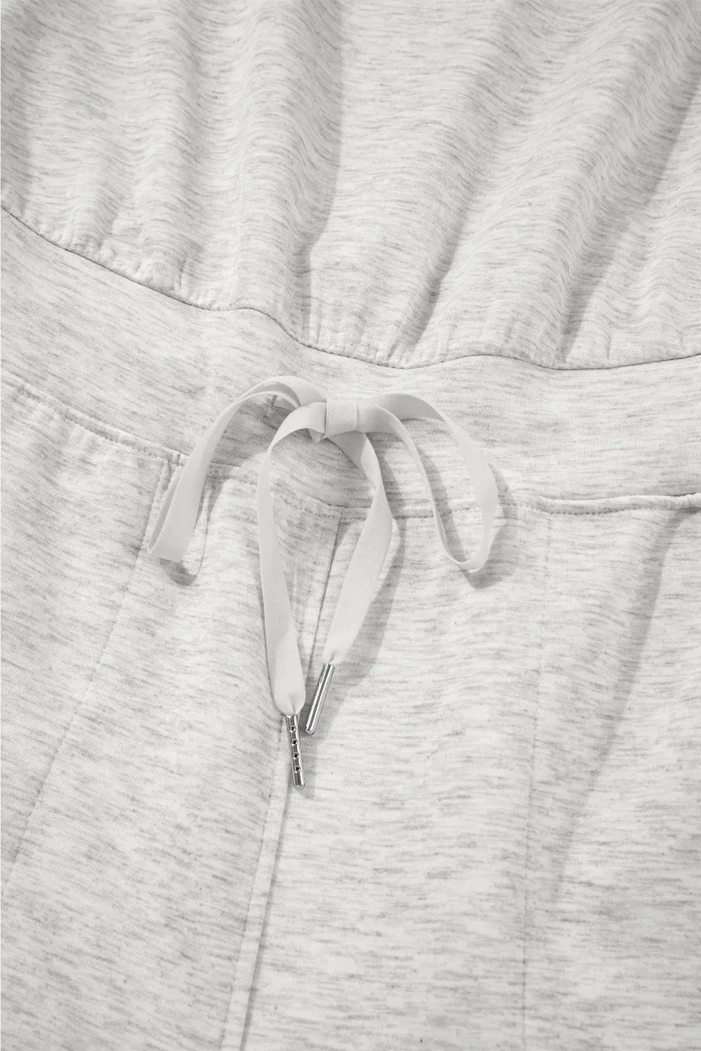 Solid Color Crew Neck Drawstring High Waist Sleeveless Jumpsuit