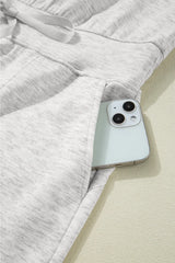 Solid Color Crew Neck Drawstring High Waist Sleeveless Jumpsuit