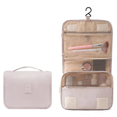 Solid Color Foldable Korean Toiletry Make Up Bag - Travel-Friendly, Waterproof, Large Capacity