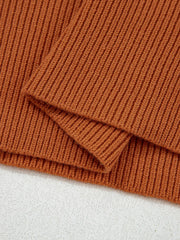 Solid Color Ribbed Trim Drop Shoulder Sweater