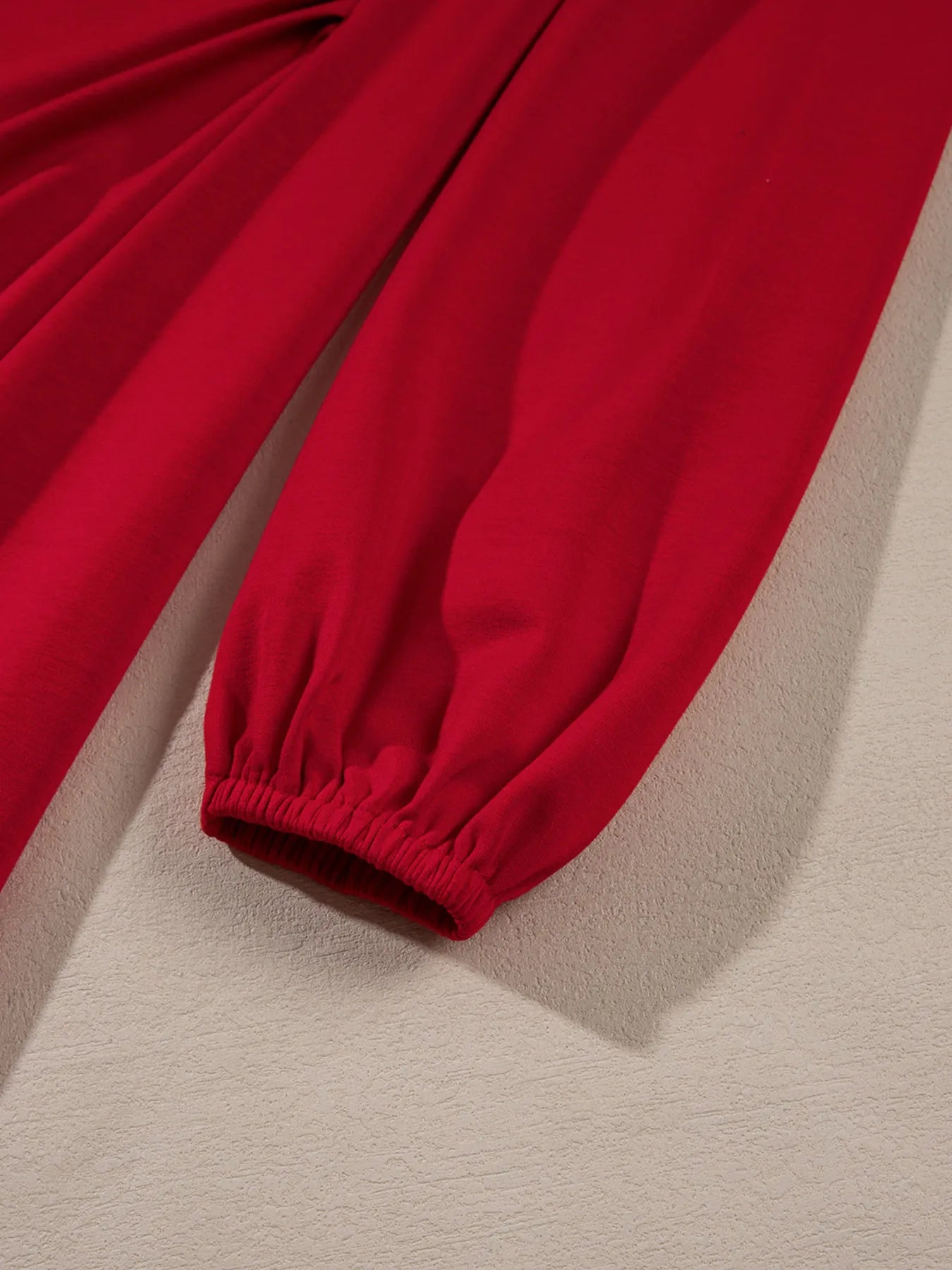 Solid Color Ruched Detail Long Sleeve Midi Dress