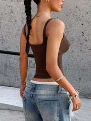 Solid Color Square Neck Tank