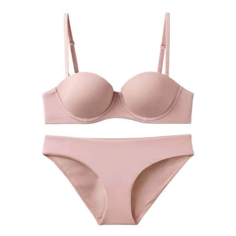 Solid Push-Up Seamless Bra Panty Set