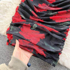 Spaghetti Strap Bustier Floral Slimfit Dress