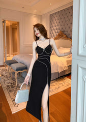 Spaghetti Strap Rhinestone Embellished Maxi Dress