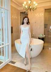 Spaghetti Strap Rhinestone Embellished Maxi Dress