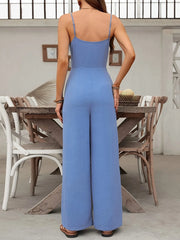 Spaghetti Strap Wide Leg Jumpsuit