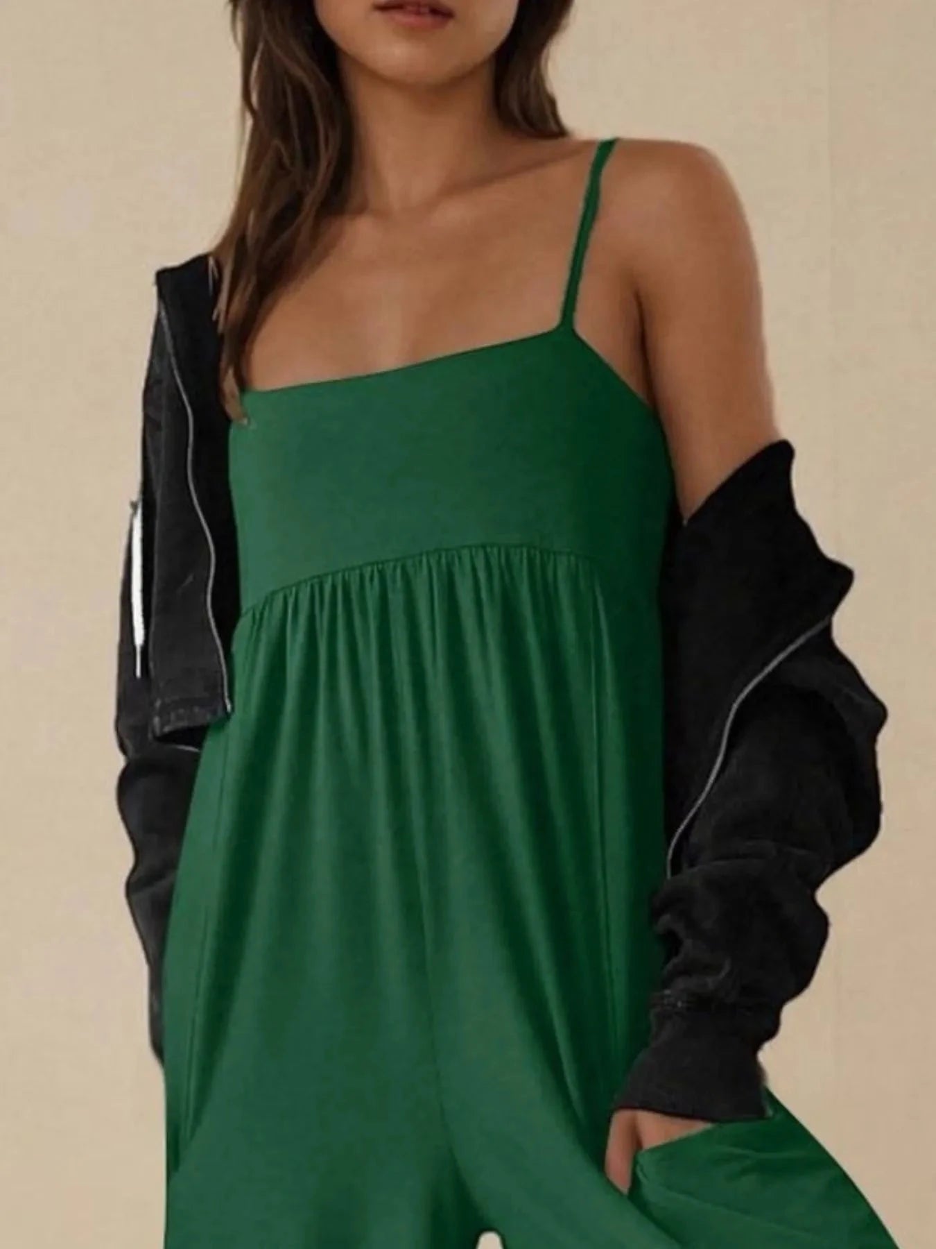 Spaghetti Strap Wide Leg Jumpsuit