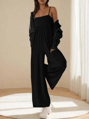 Spaghetti Strap Wide Leg Jumpsuit