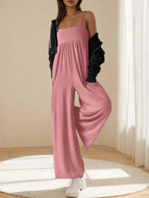 Spaghetti Strap Wide Leg Jumpsuit Pink / S