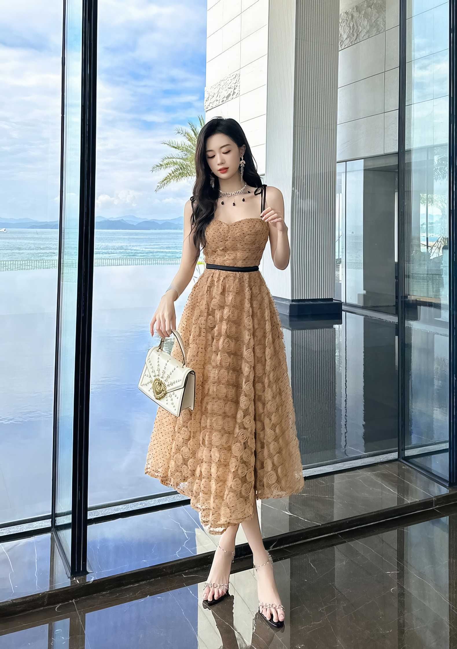 Spaghetti Straps Aline Floral Dress