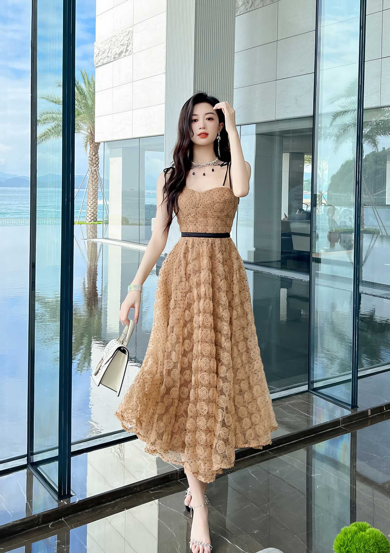 Spaghetti Straps Aline Floral Dress