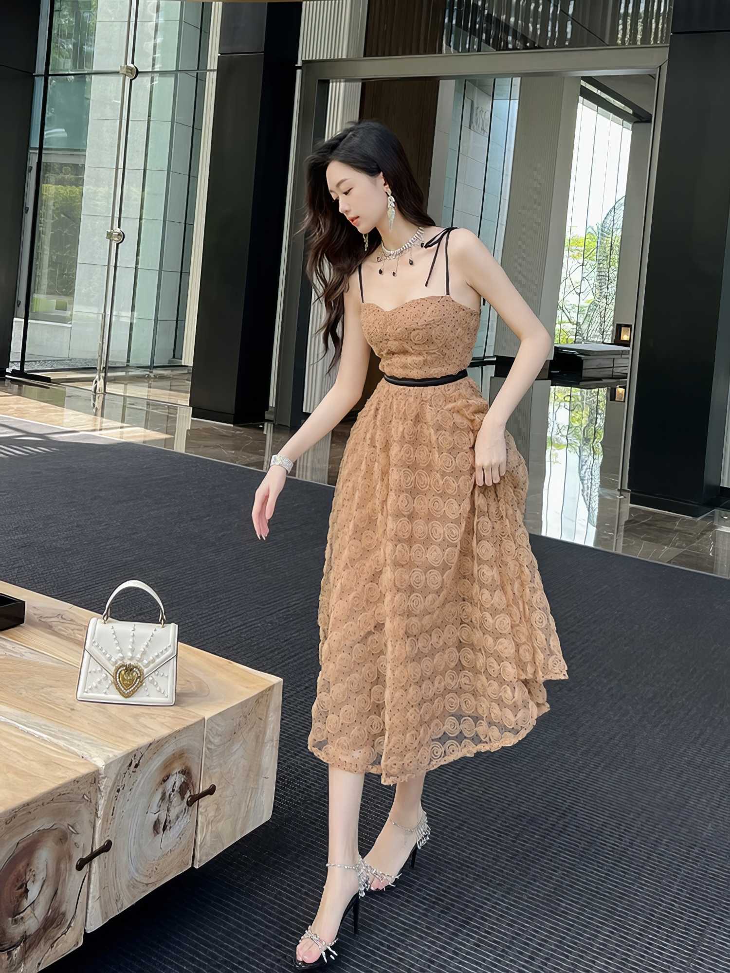 Spaghetti Straps Aline Floral Dress