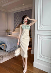 Spaghetti Straps Bustier Pleated Bandeau Dress