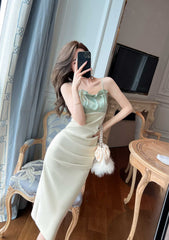 Spaghetti Straps Bustier Pleated Bandeau Dress