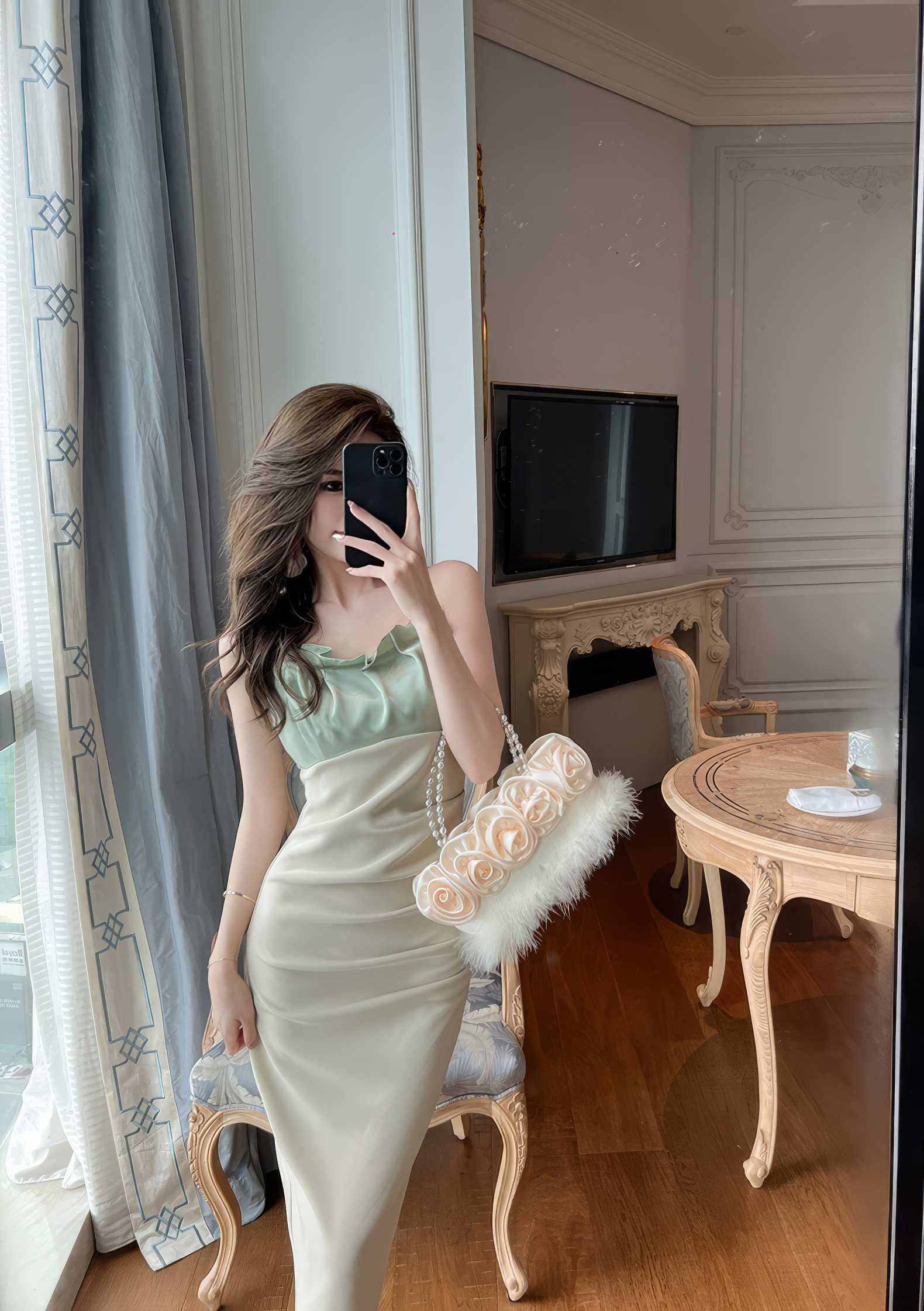 Spaghetti Straps Bustier Pleated Bandeau Dress