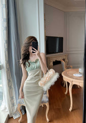 Spaghetti Straps Bustier Pleated Bandeau Dress