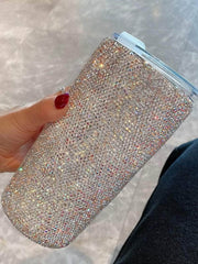 Sparkling Diamante Tumbler Cup 500ml / White