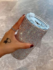 Sparkling Diamante Tumbler Cup 500ml / White