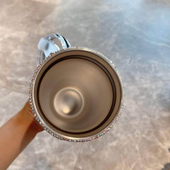 Sparkling Diamante Tumbler Cup 500ml / White