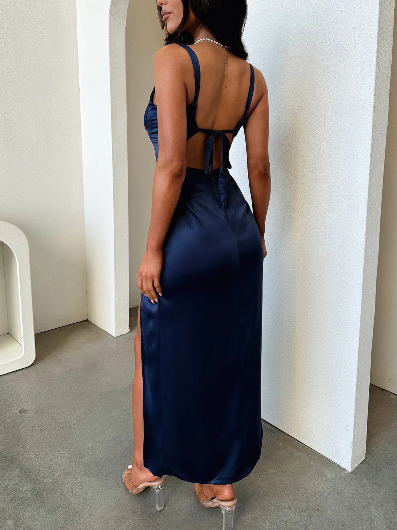 Split Lace Detail Cami Dress