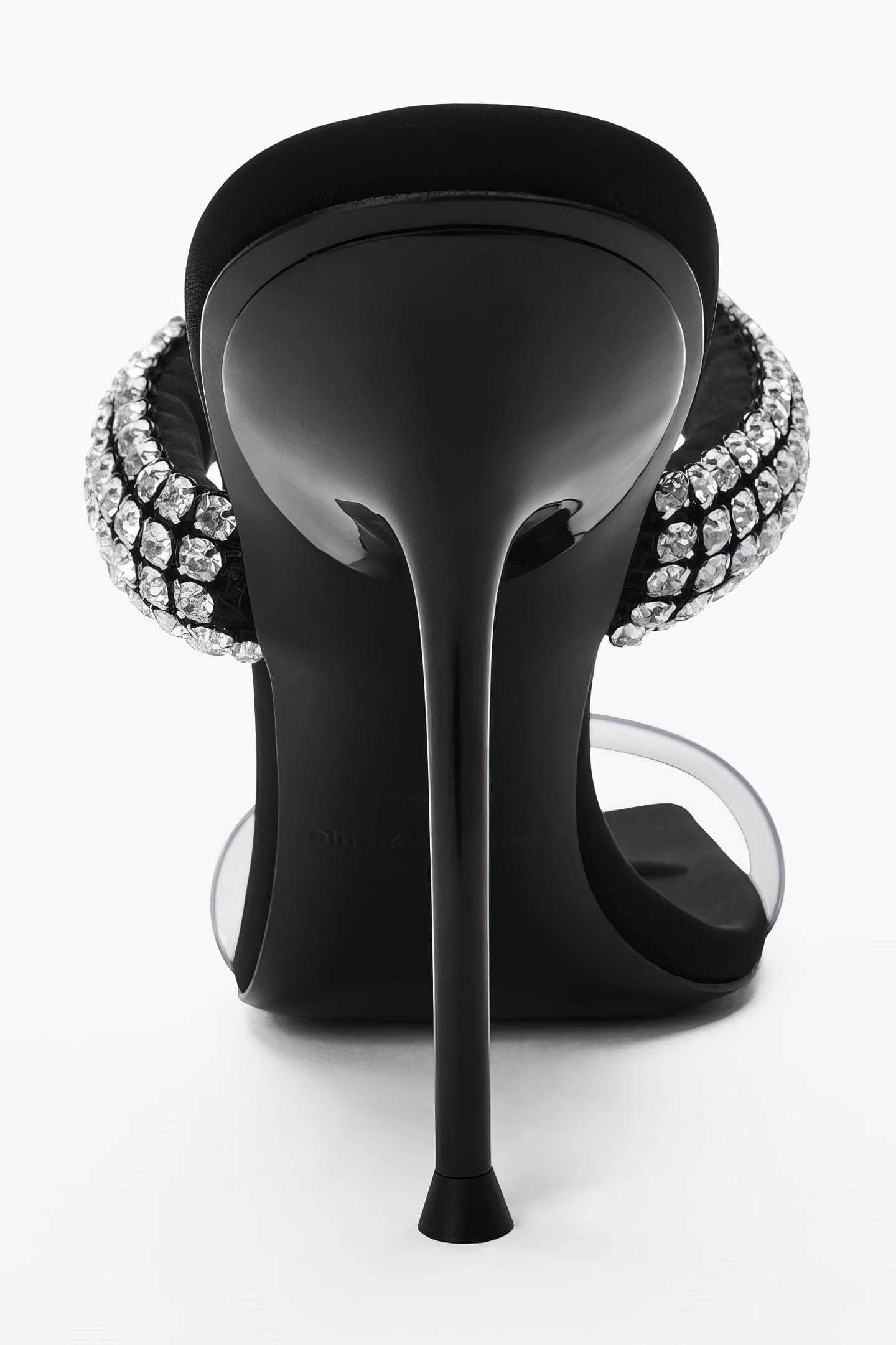 Square Head Rhinestone Detailed Stiletto Heels