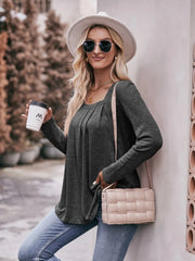 Square Neck Long Sleeve T-Shirt