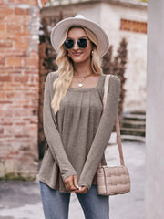 Square Neck Long Sleeve T-Shirt