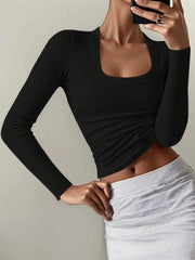 Square Neck Long Sleeve T-Shirt