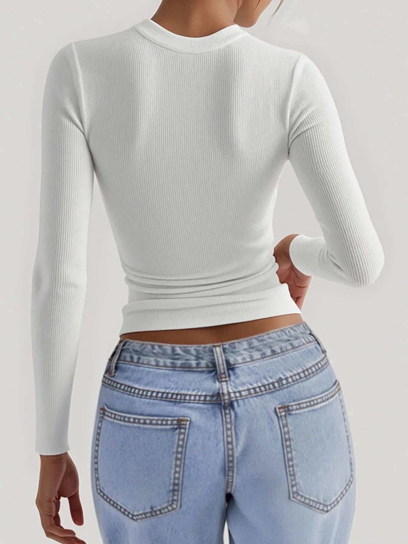 Square Neck Long Sleeve T-Shirt