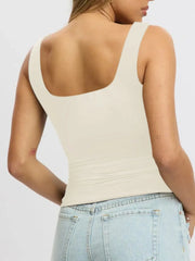 Square Neck Wide Strap Tank